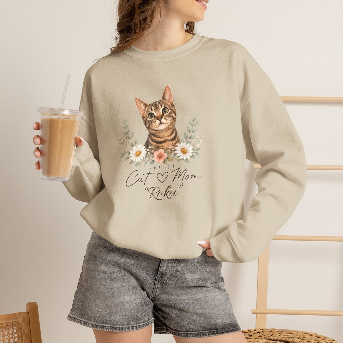 Personalized Foster Cat Mom Gildan® Sweatshirt