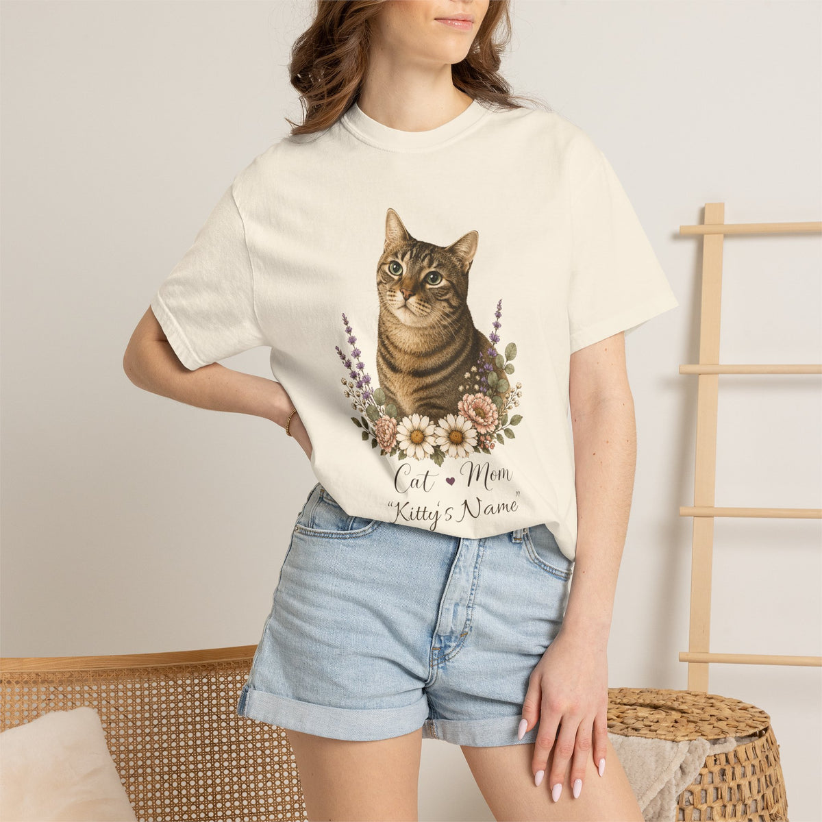 Personalized Brown Tabby Cat Comfort Colors® T-Shirt