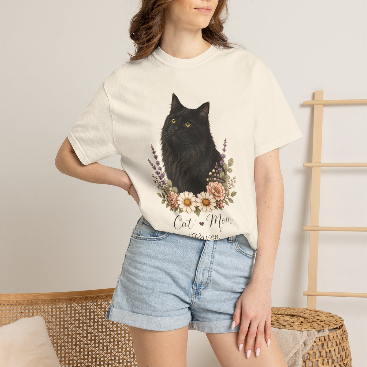 Personalized Black Maine Coon Cat Mom Comfort Colors® T-Shirt