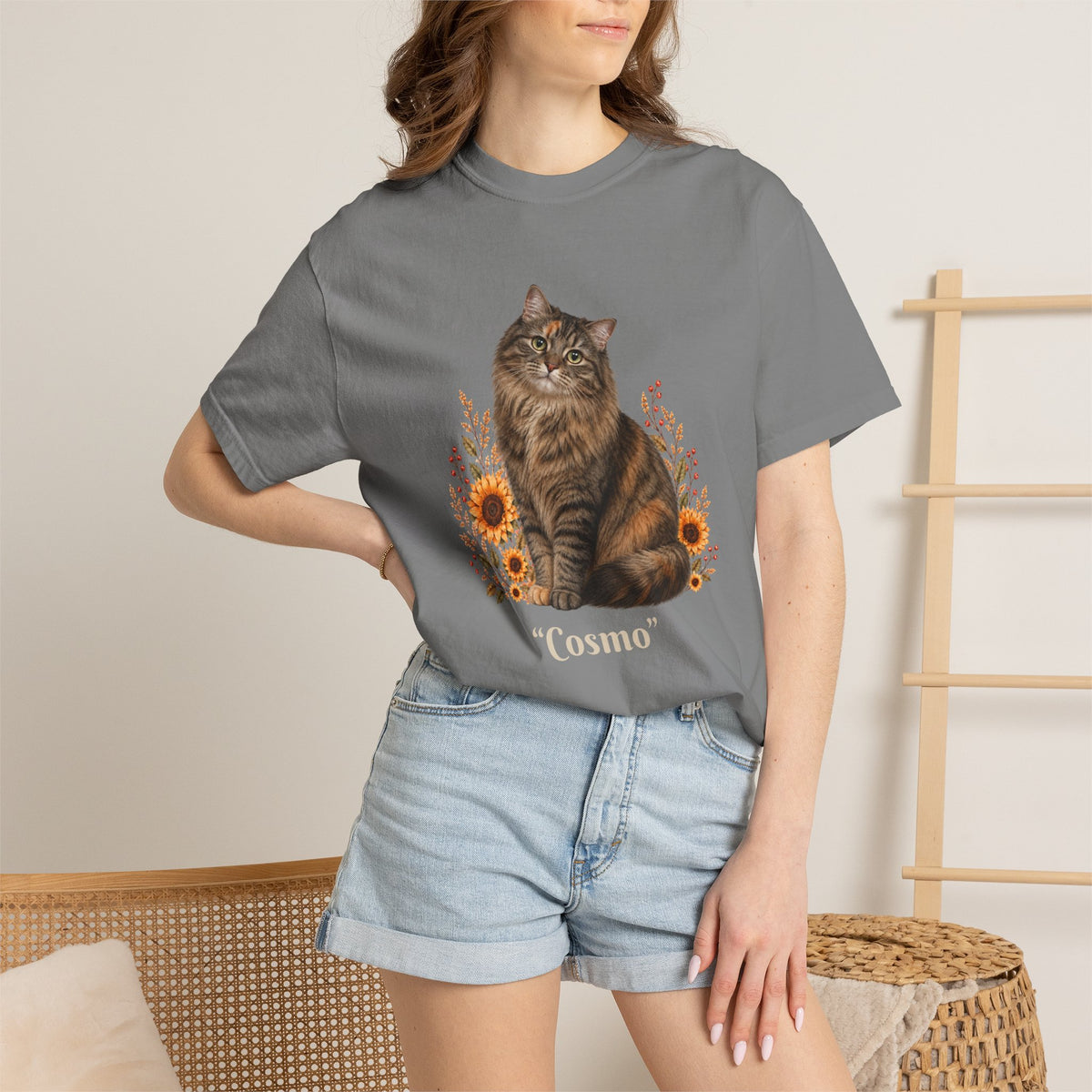 Personalized Torbie Cat  Sunflower Comfort Colors® T-Shirt