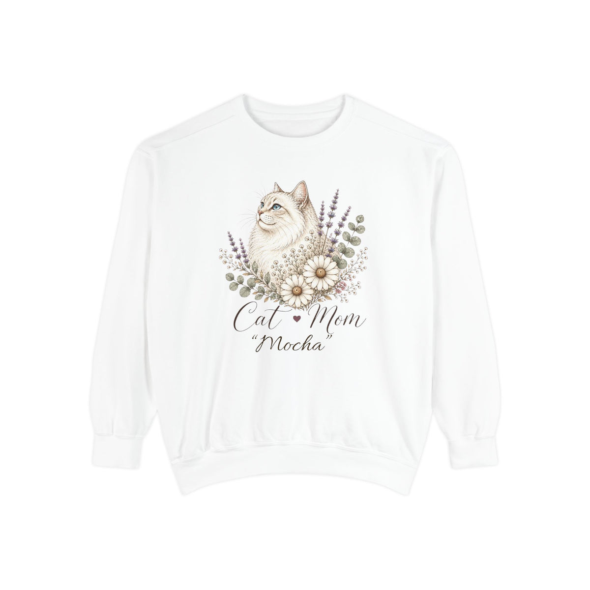 Personalized Cat Mom Comfort Colors® Sweatshirt