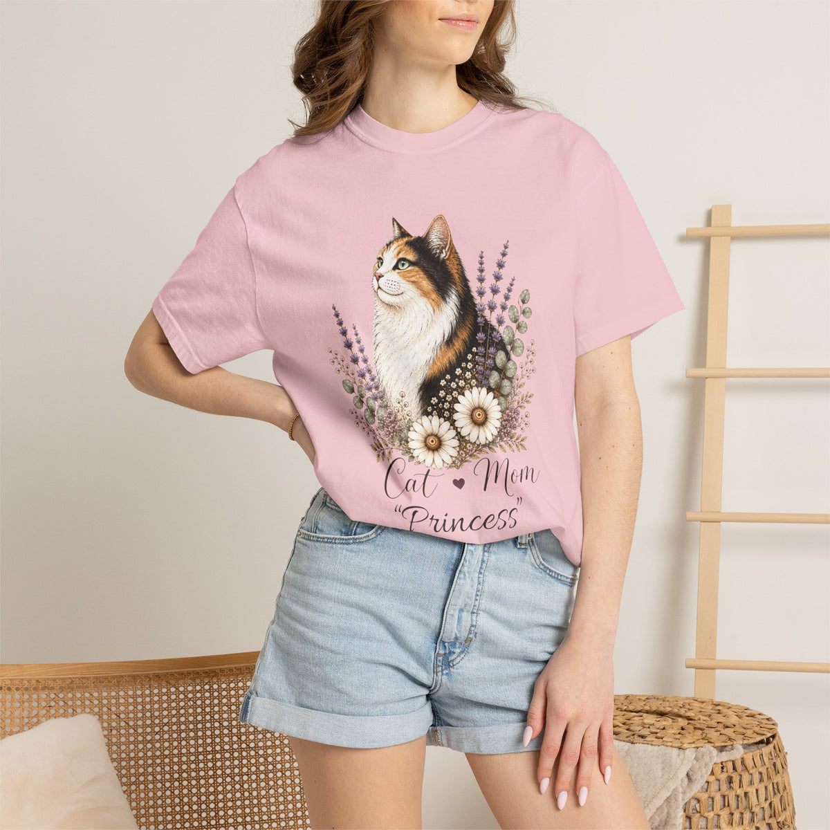 Personalized Calico Cat Mom Comfort Colors® T-Shirt