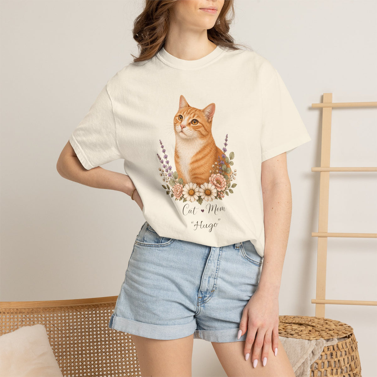 Personalized Orange Tabby Cat Mom Comfort Colors® T-Shirt