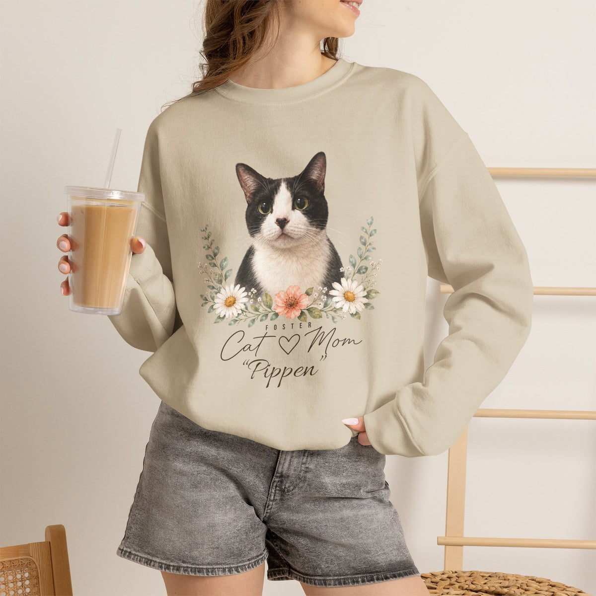 Personalized Foster Cat Mom Gildan® Sweatshirt