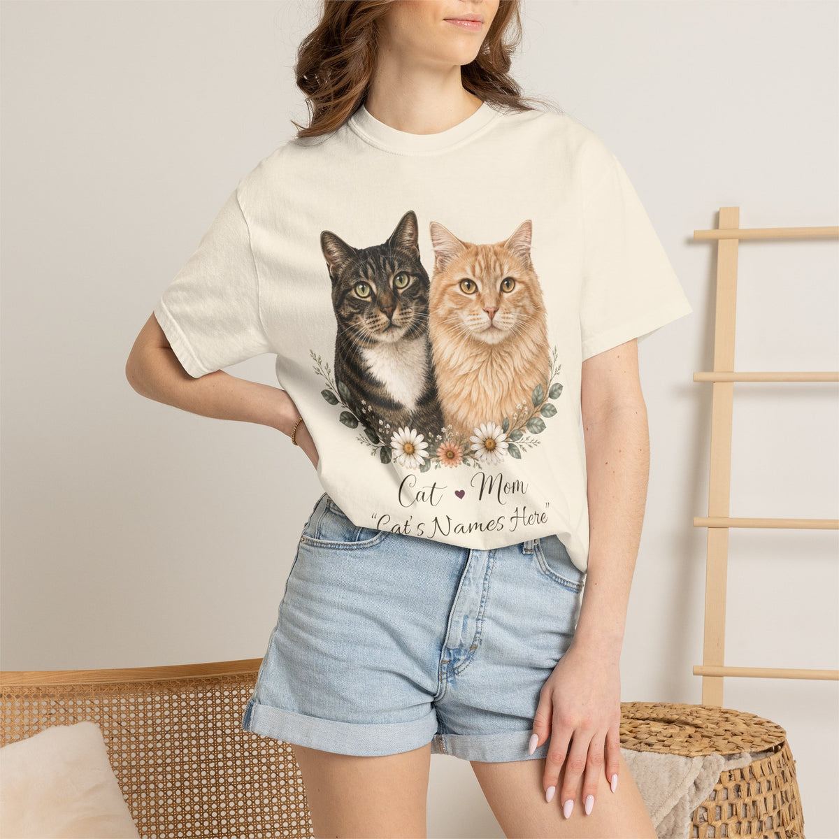 Personalized Multi-Cat Mom Comfort Colors® T-Shirt