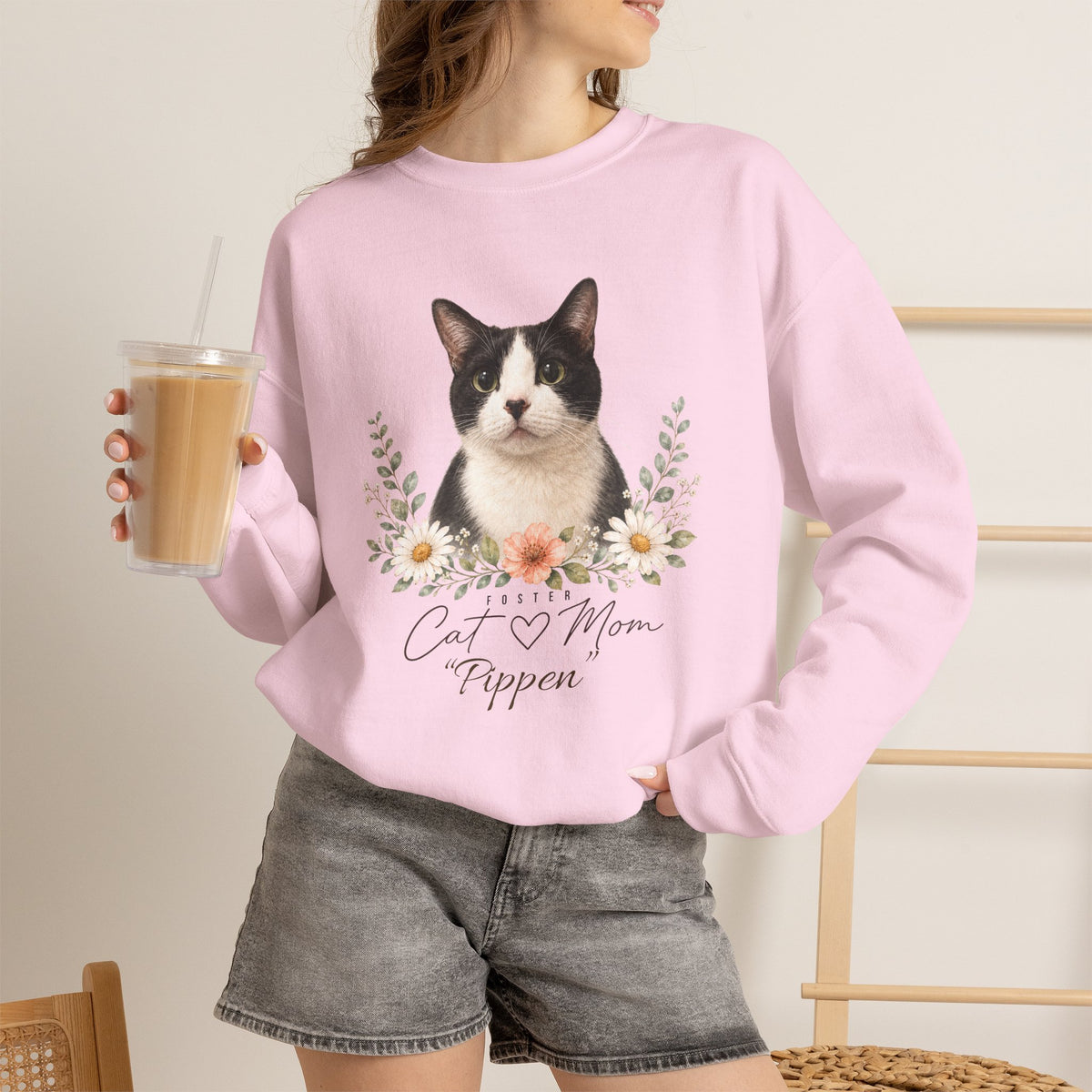Personalized Foster Cat Mom Gildan® Sweatshirt