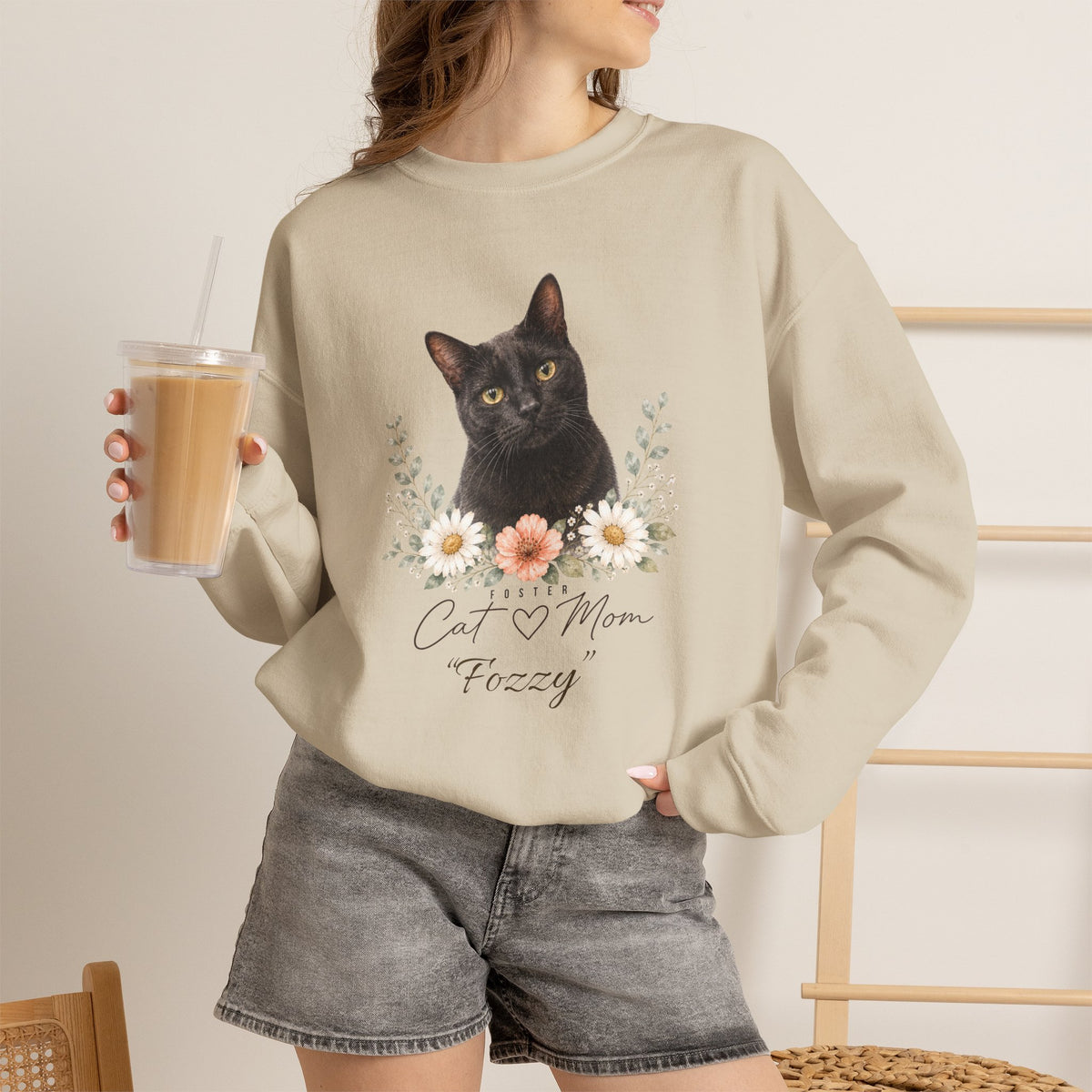 Personalized Foster Cat Mom Gildan® Sweatshirt