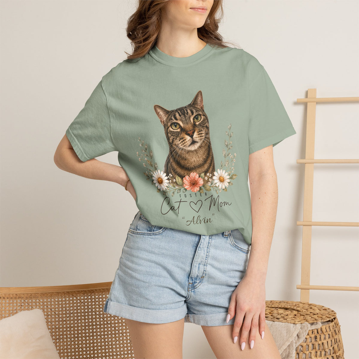Personalized Foster Cat Mom Comfort Colors® T-Shirt
