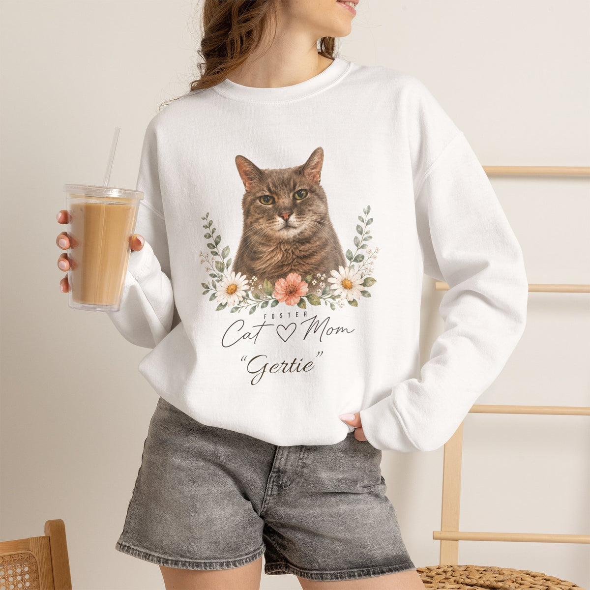 Personalized Foster Cat Mom Gildan® Sweatshirt