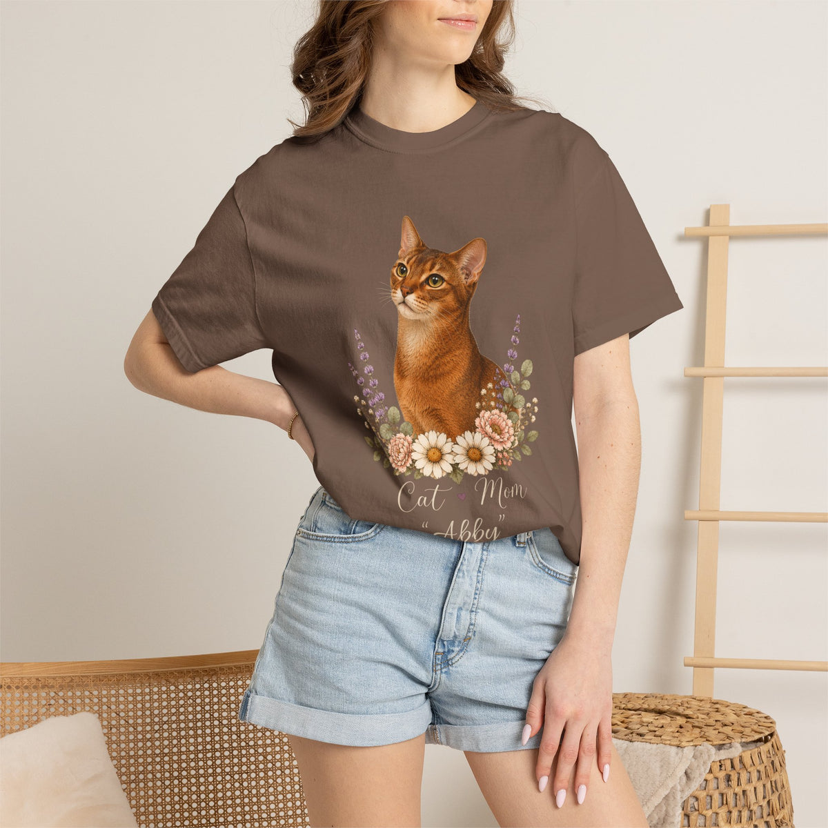 Personalized Abyssinian Cat Mom Comfort Colors® T-Shirt