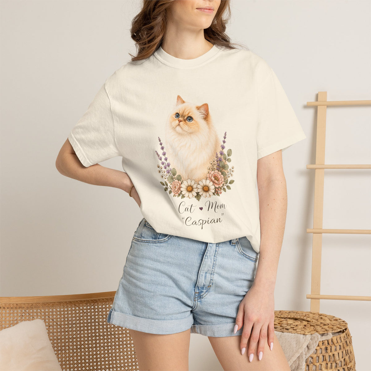 Personalized Flame Point Himalayan Cat Mom Comfort Colors® T-Shirt