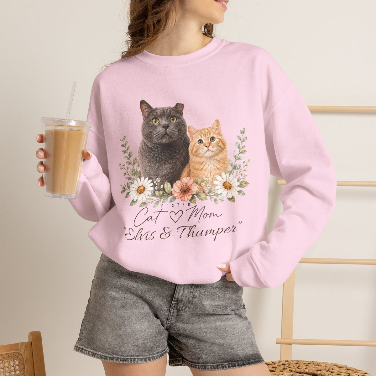 Personalized Foster Cat Mom Gildan® Sweatshirt