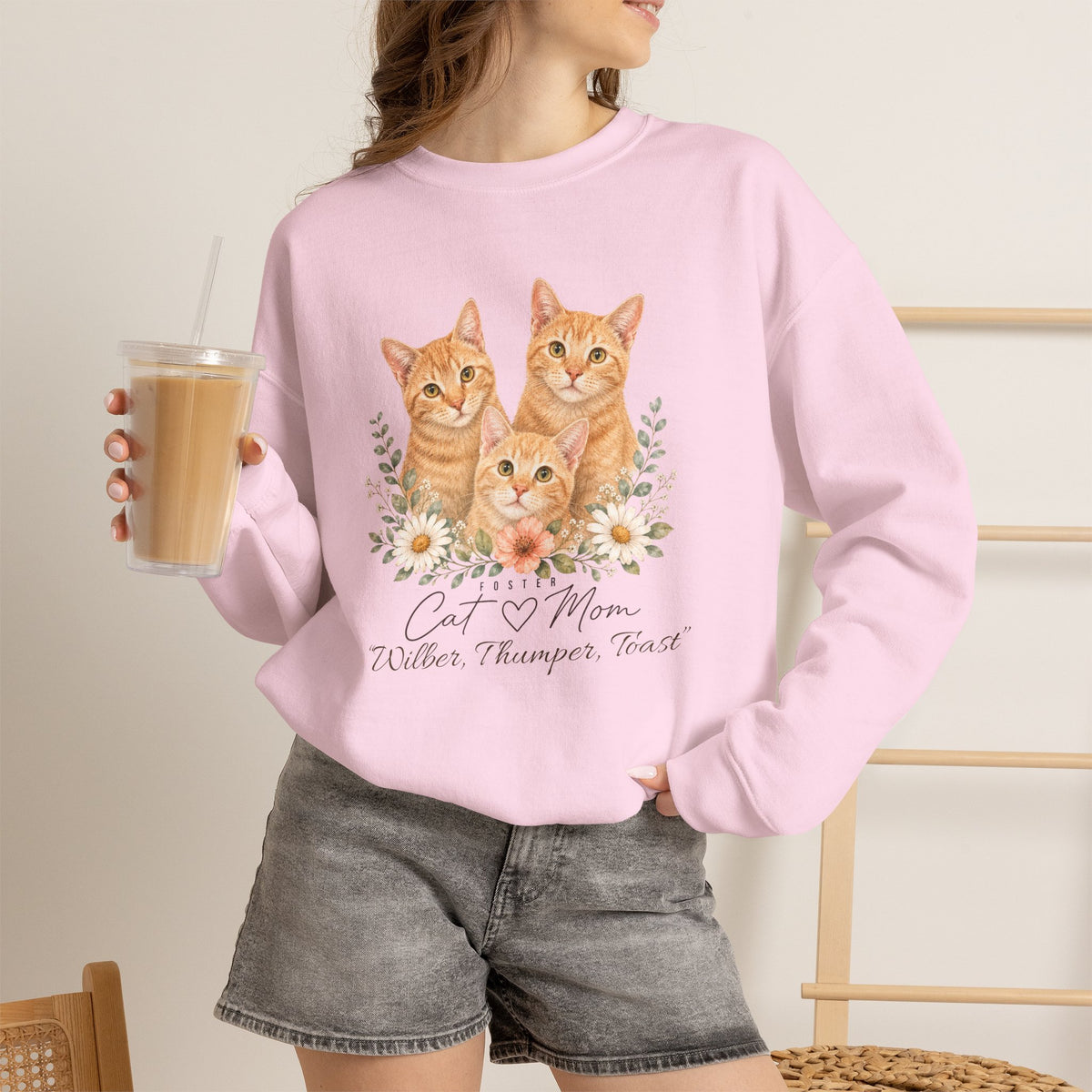 Personalized Foster Cat Mom Gildan® Sweatshirt