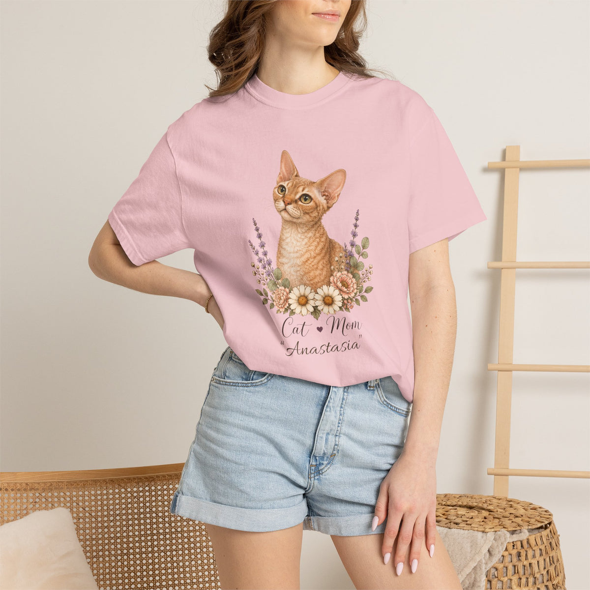 Personalized Devon Rex Cat Mom Comfort Colors® T-Shirt
