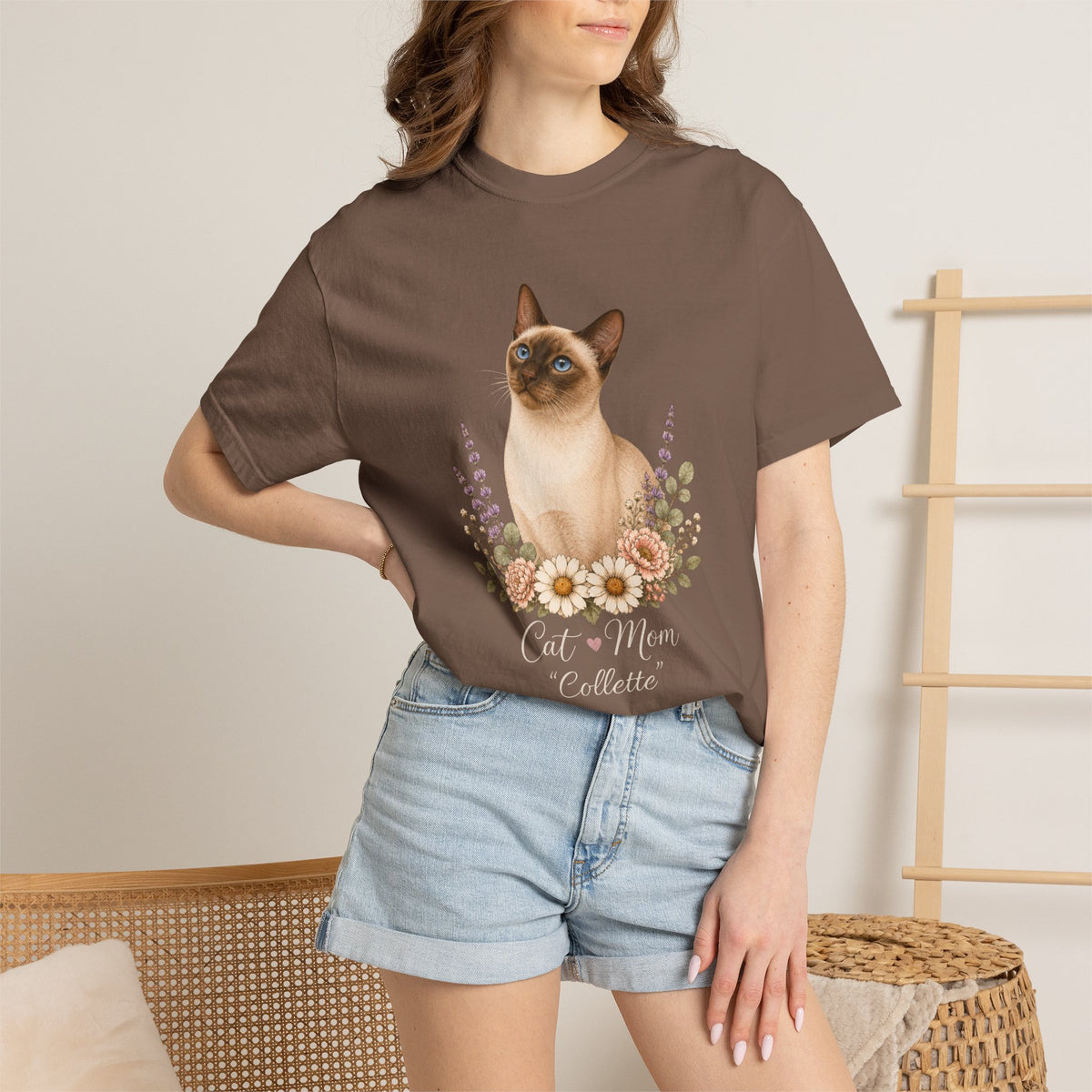 Personalized Siamese Cat Mom Comfort Colors® T-Shirt
