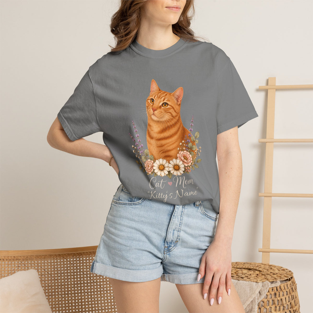 Personalized Orange Tabby Cat Comfort Colors® T-Shirt