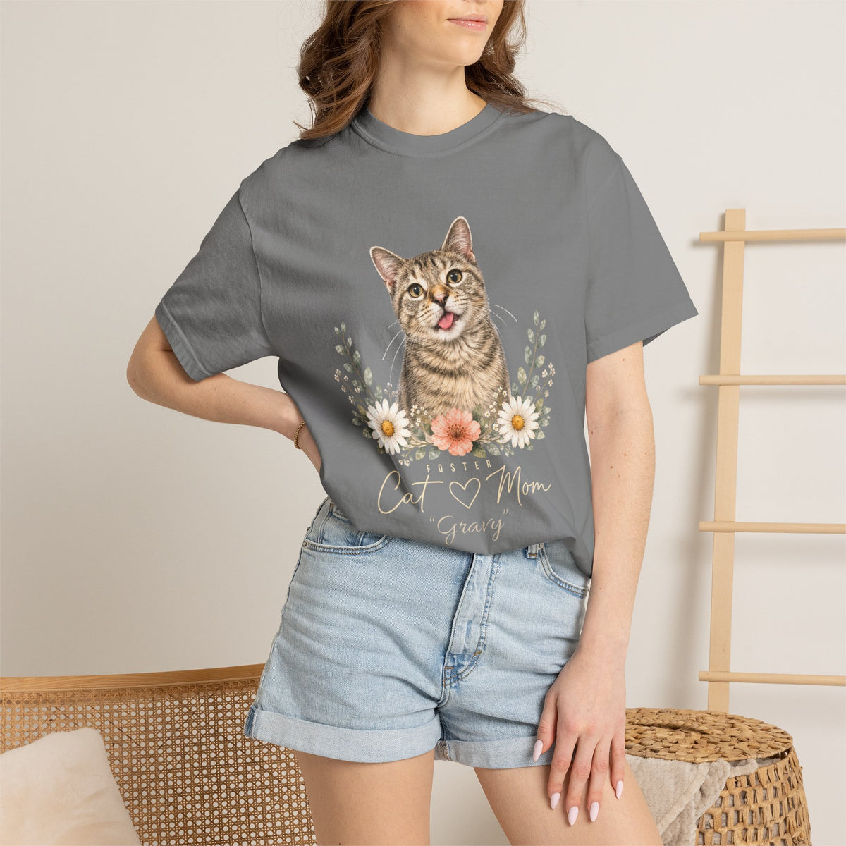Personalized Foster Cat Mom Comfort Colors® T-Shirt