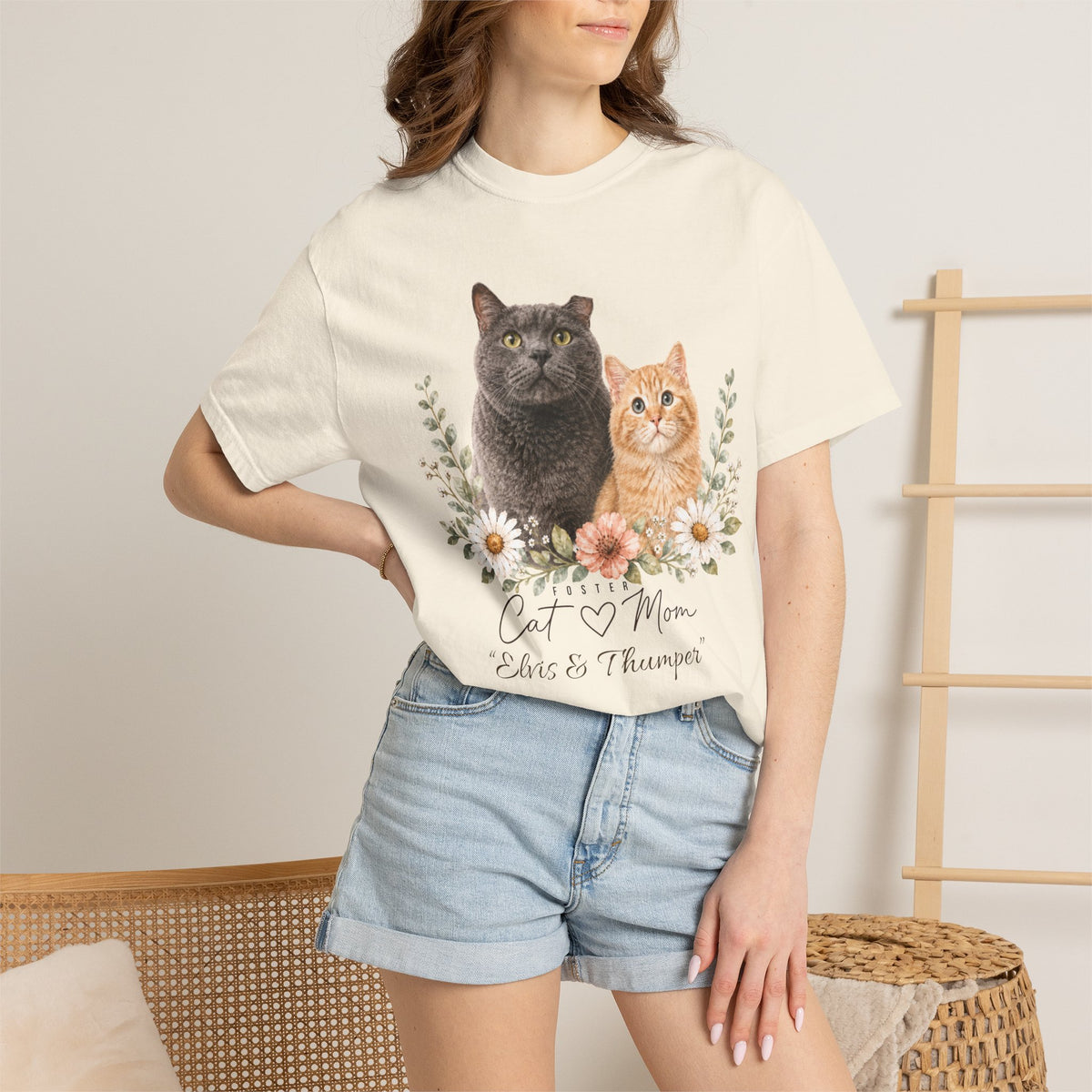 Personalized Foster Cat Mom Comfort Colors® T-Shirt