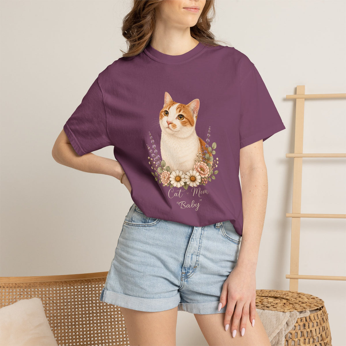 Personalized Tabby Cat Mom Comfort Colors® T-Shirt