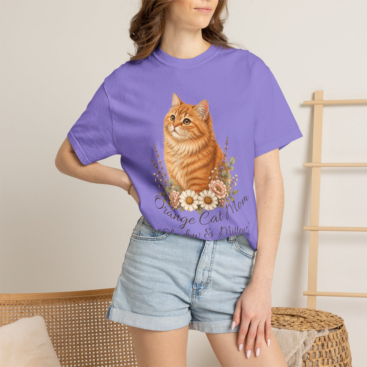 Personalized Orange Cat Mom Comfort Colors® T-Shirt