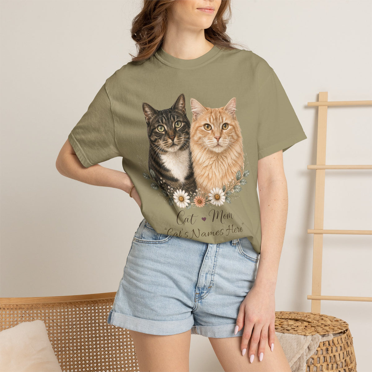 Personalized Multi-Cat Mom Comfort Colors® T-Shirt