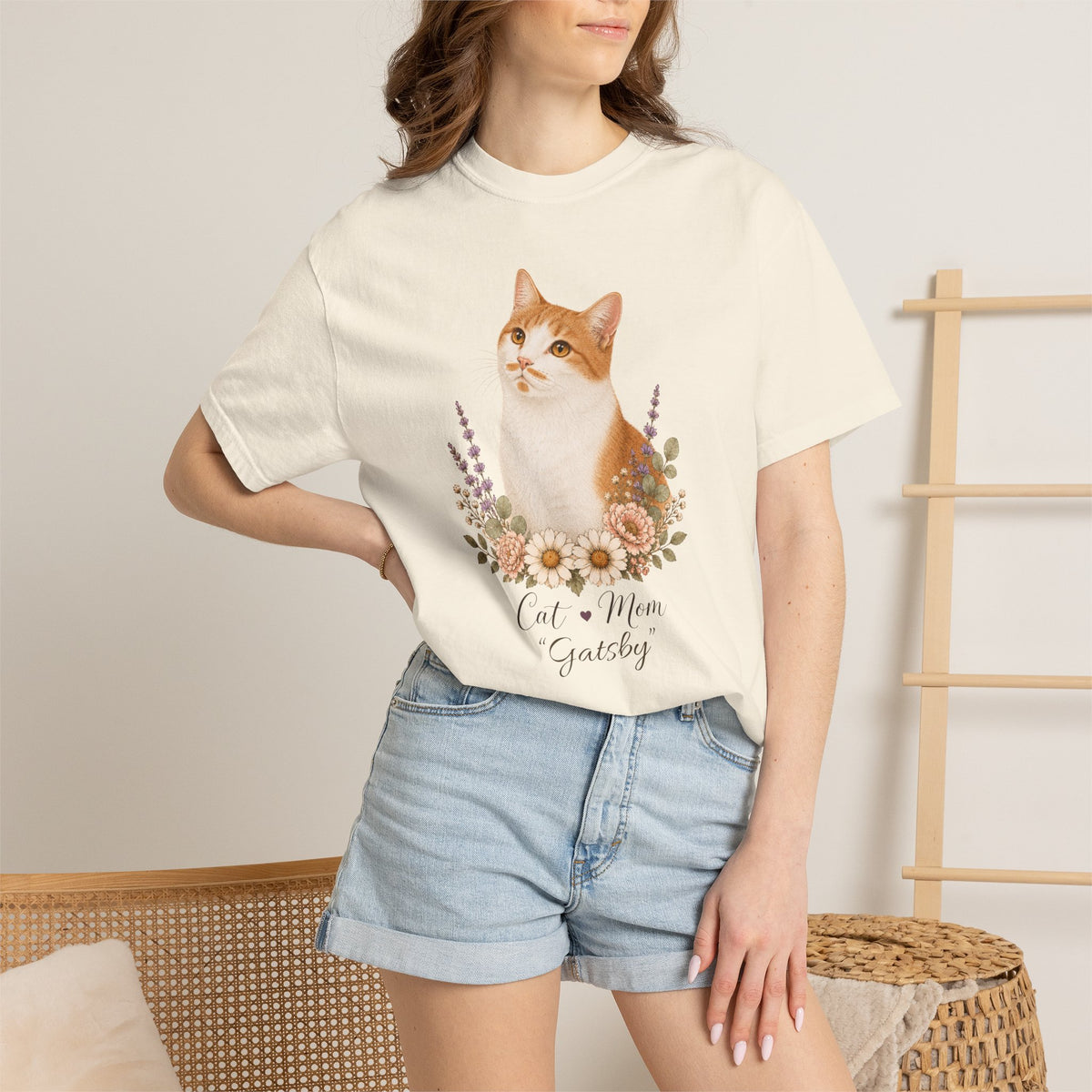 Personalized Orange Cat Mom Comfort Colors® T-Shirt