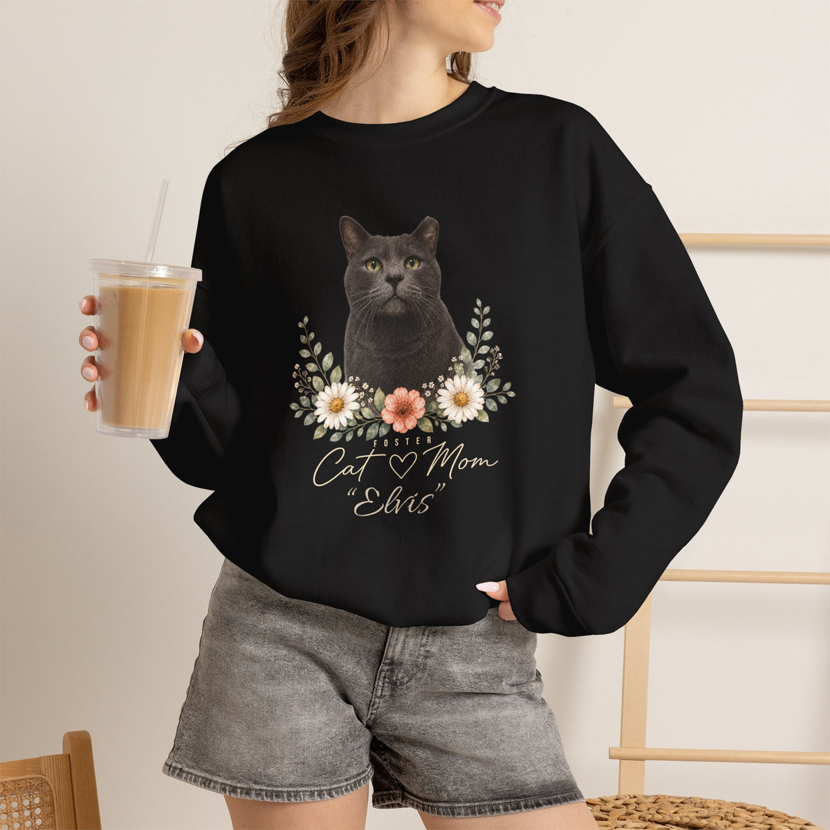 Personalized Foster Cat Mom Gildan® Sweatshirt