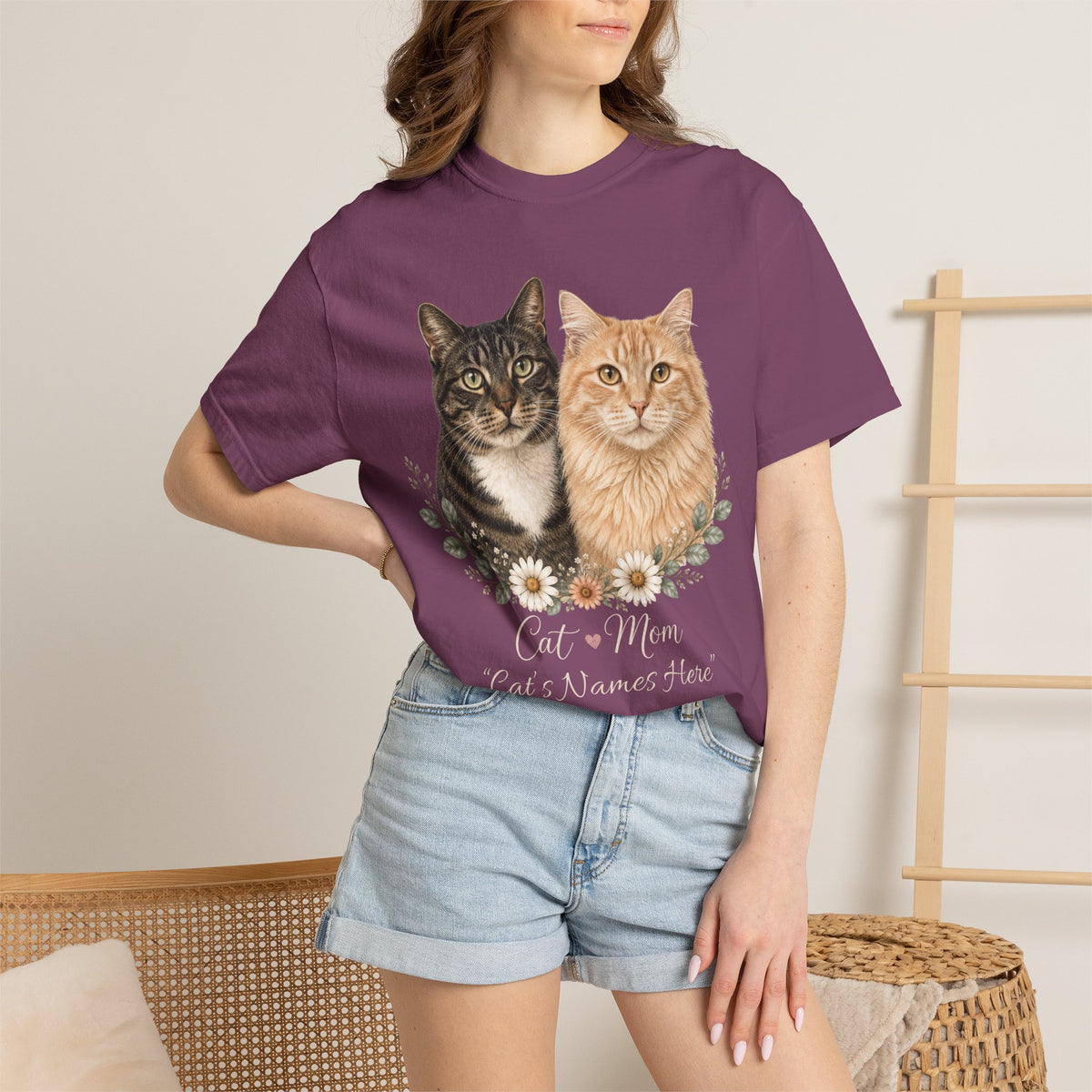 Personalized Multi-Cat Mom Comfort Colors® T-Shirt