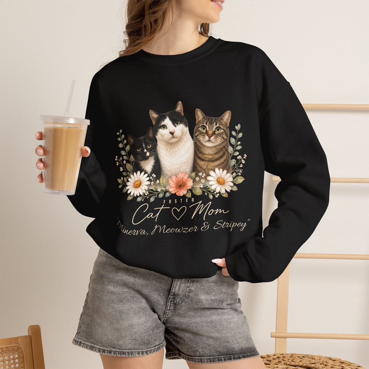 Personalized Foster Cat Mom Gildan® Sweatshirt