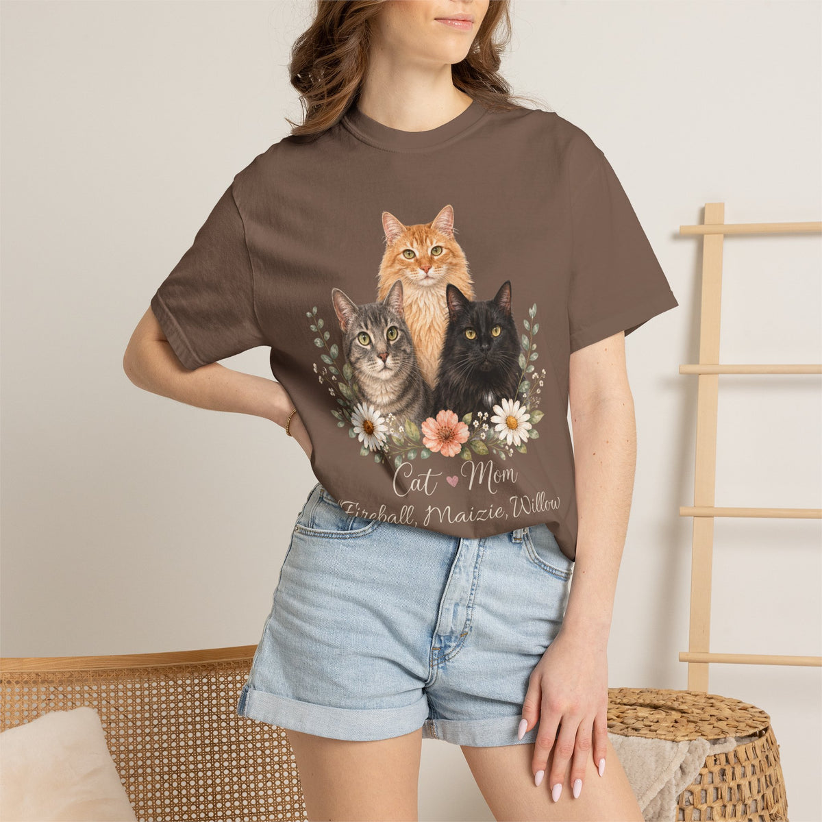 Personalized Multi-Cat Mom Comfort Colors® T-Shirt