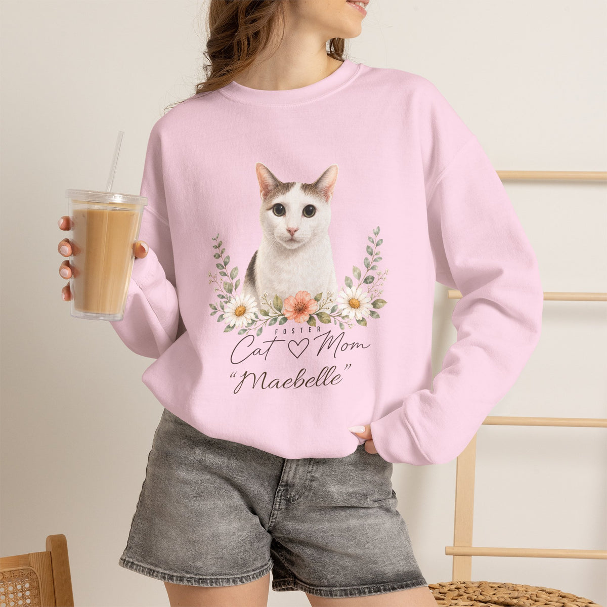 Personalized Foster Cat Mom Gildan® Sweatshirt