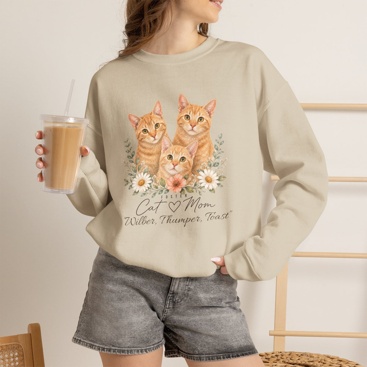Personalized Foster Cat Mom Gildan® Sweatshirt