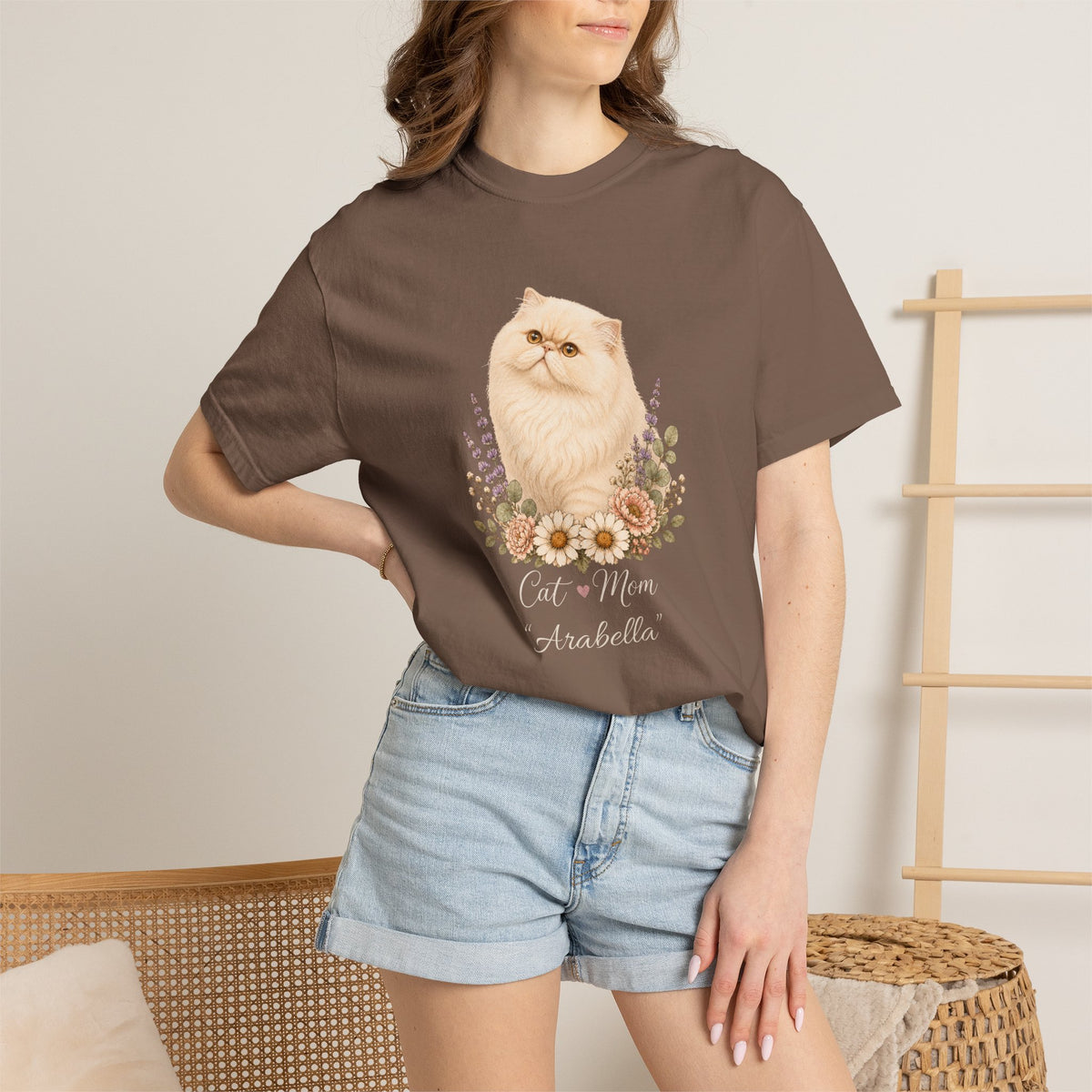 Personalized Cream Persian Cat Mom Comfort Colors® T-Shirt