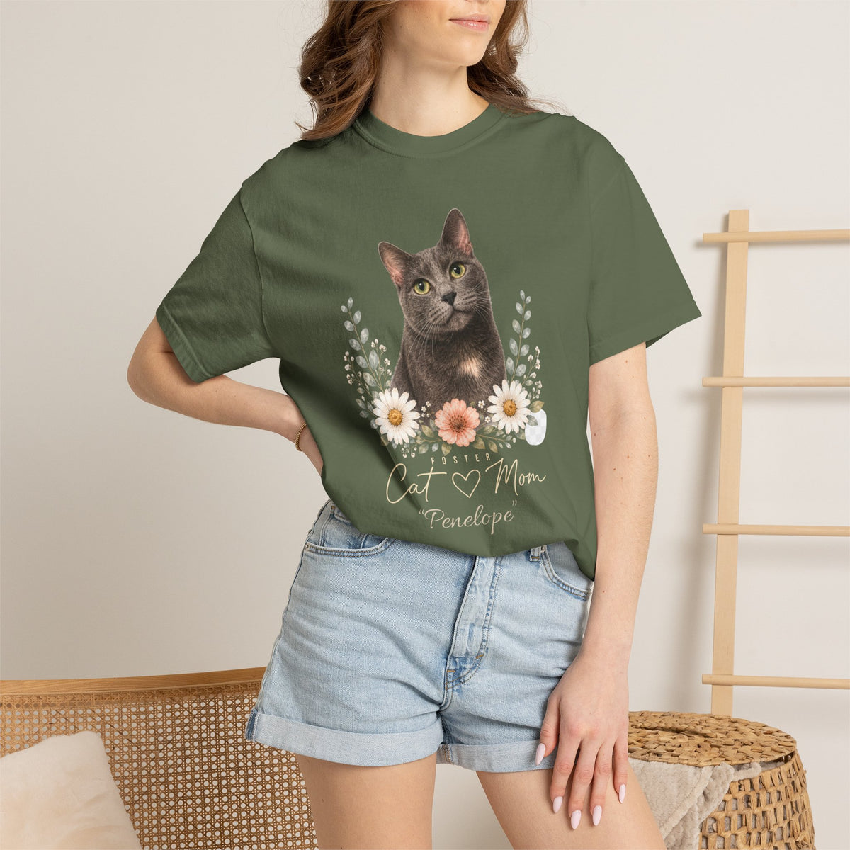 Personalized Foster Cat Mom Comfort Colors® T-Shirt