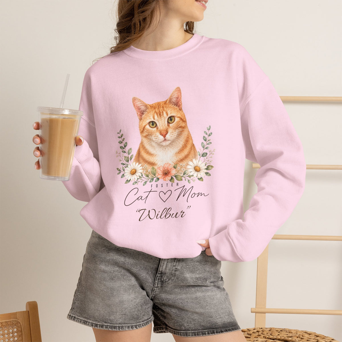 Personalized Foster Cat Mom Gildan® Sweatshirt