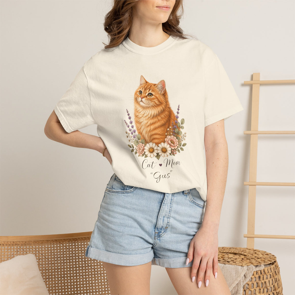Personalized Orange Cat Mom Comfort Colors® T-Shirt