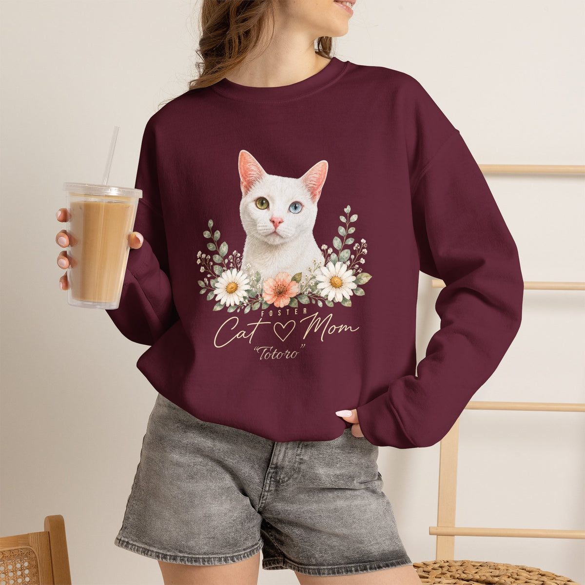 Personalized Foster Cat Mom Gildan® Sweatshirt