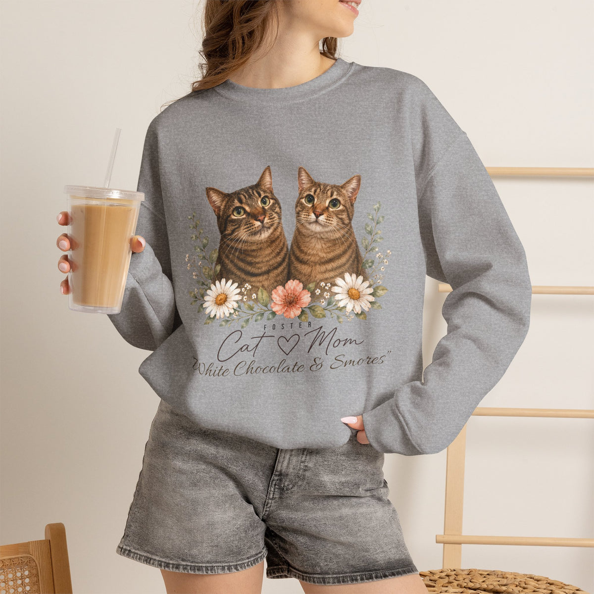 Personalized Foster Cat Mom Gildan® Sweatshirt