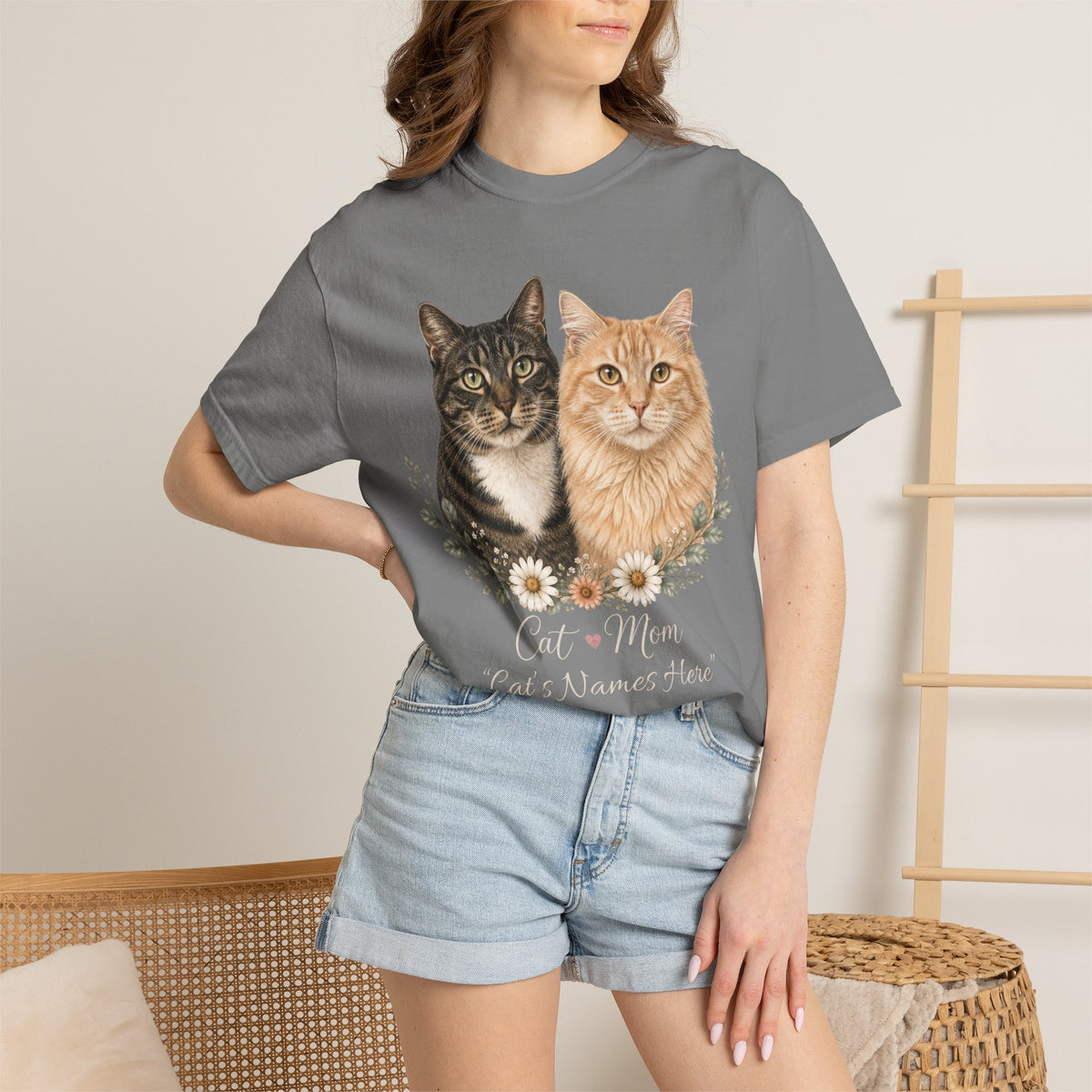 Personalized Multi-Cat Mom Comfort Colors® T-Shirt