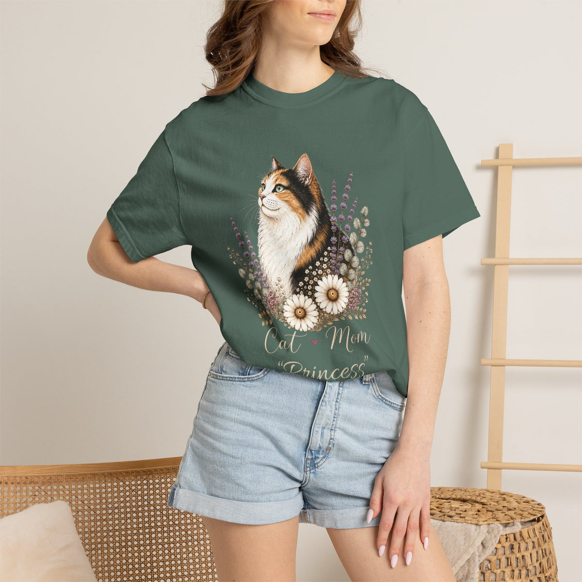 Personalized Calico Cat Mom Comfort Colors® T-Shirt