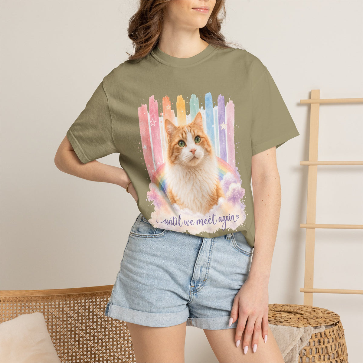 Personalized Rainbow Memorial Cat Comfort Colors® T-Shirt