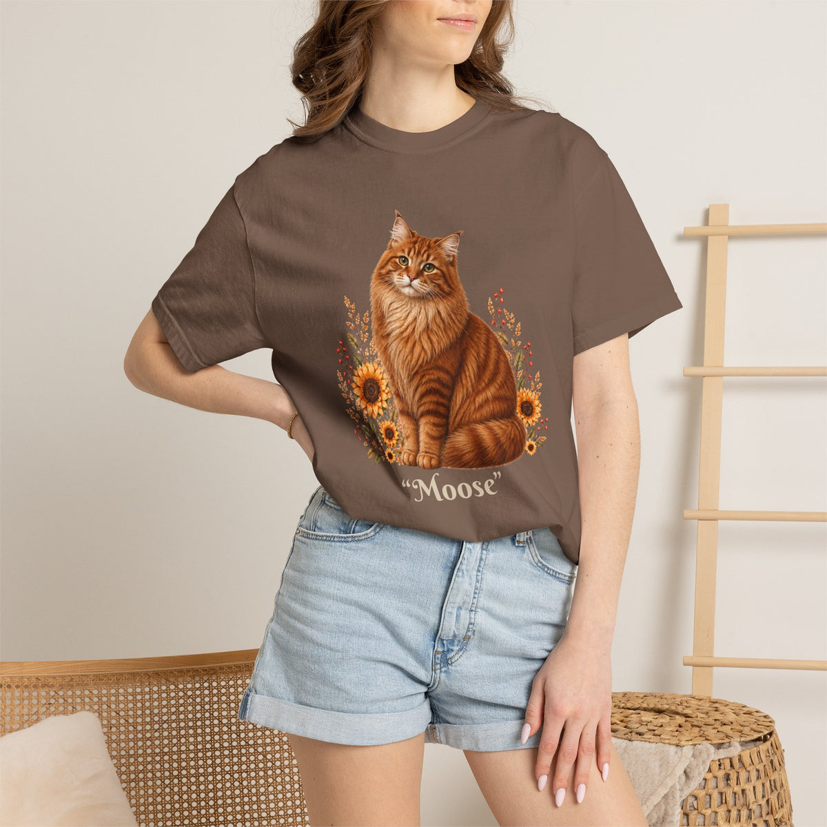 Personalized Norwegian Cat Sunflower Comfort Colors® T-Shirt