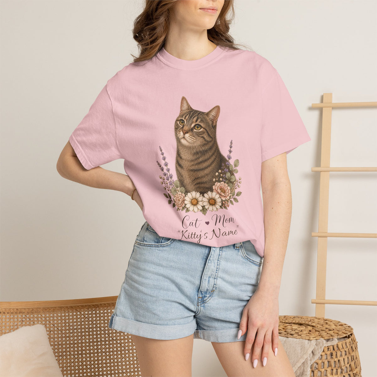 Personalized Brown Tabby Cat Comfort Colors® T-Shirt