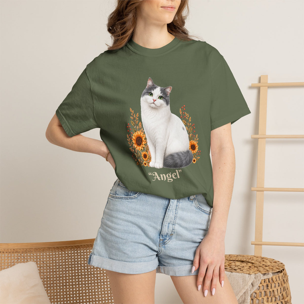 Personalized Turkish Van Sunflower Comfort Colors® T-Shirt
