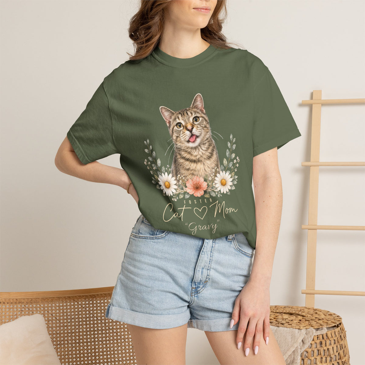 Personalized Foster Cat Mom Comfort Colors® T-Shirt