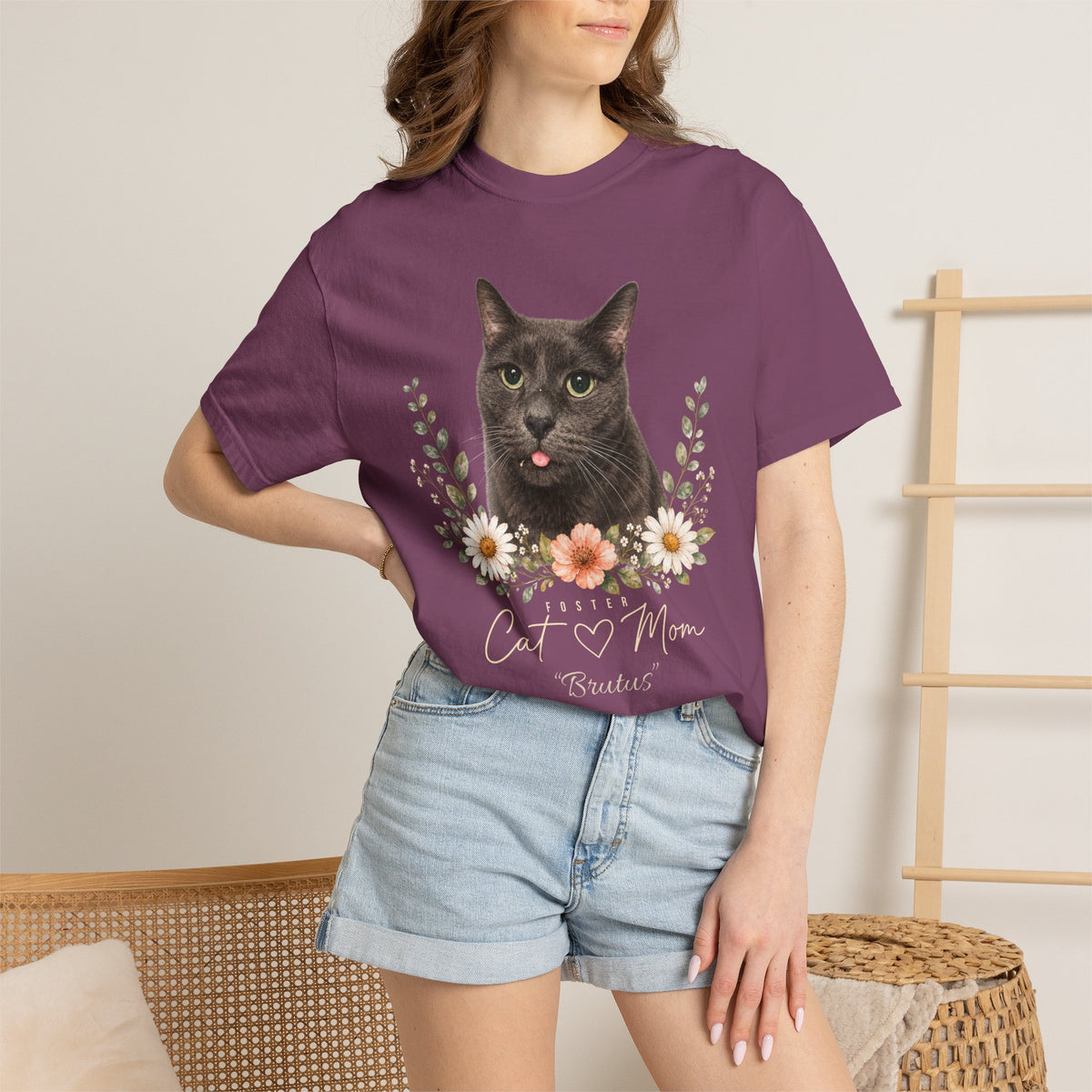 Personalized Foster Cat Mom Comfort Colors® T-Shirt