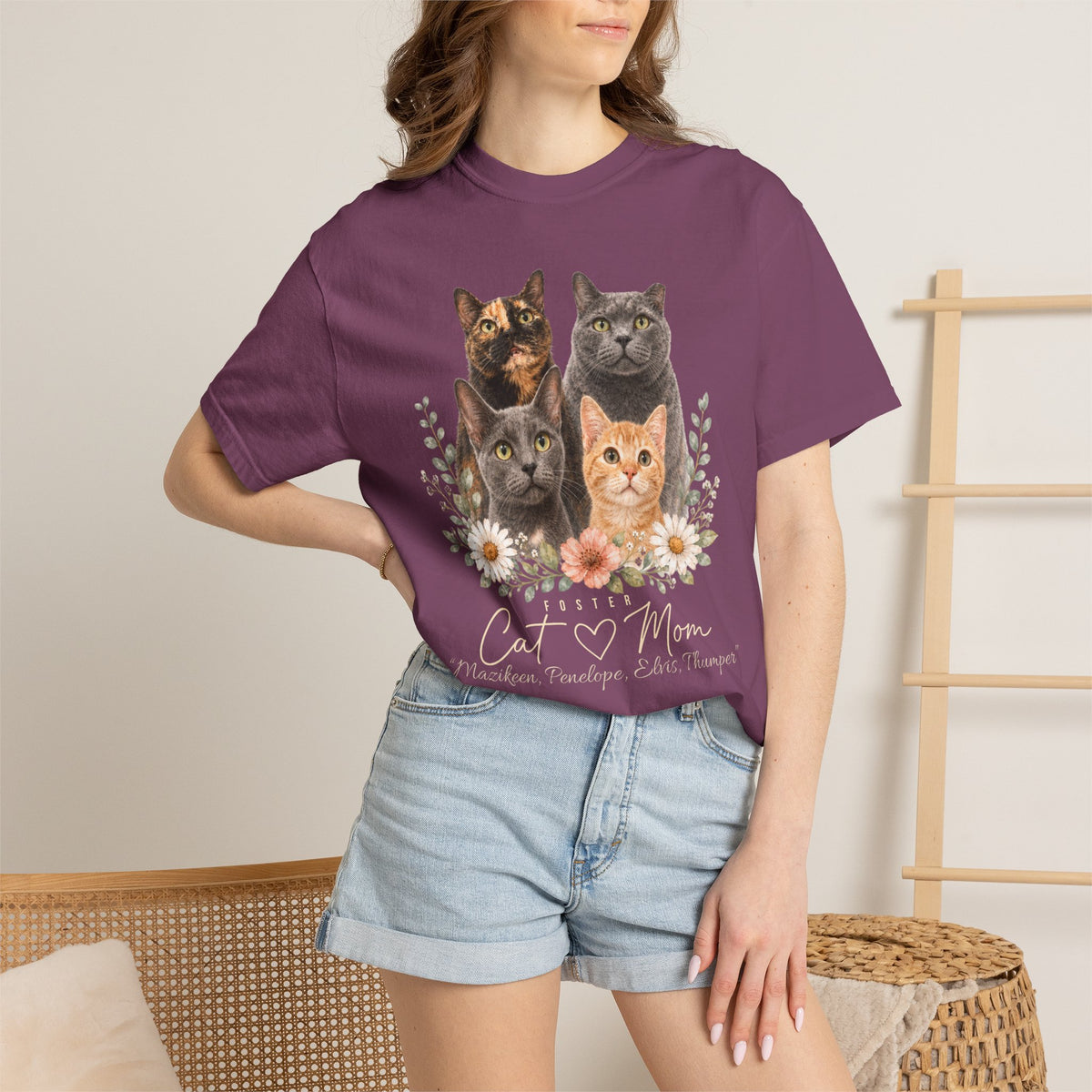 Personalized Foster Cat Mom Comfort Colors® T-Shirt