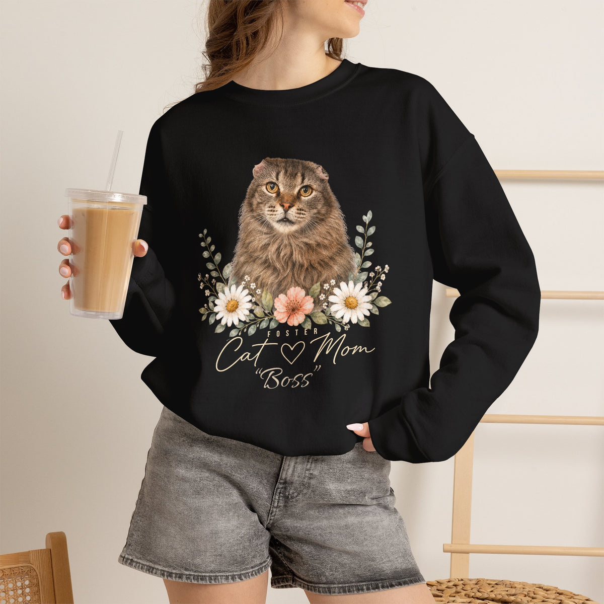 Personalized Foster Cat Mom Gildan® Sweatshirt