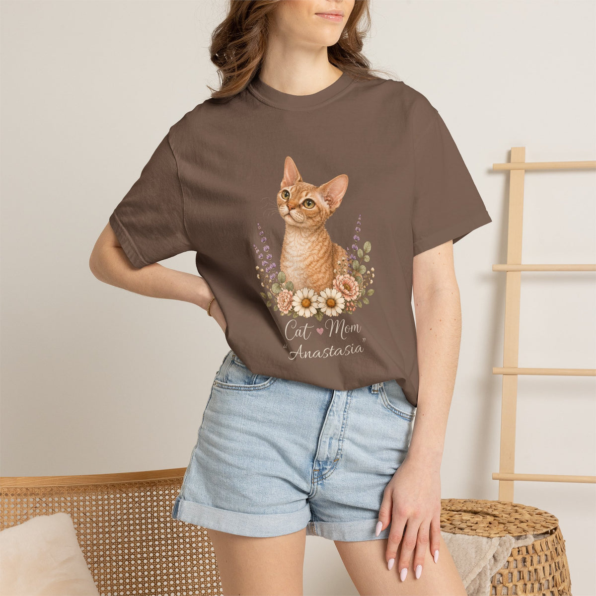 Personalized Devon Rex Cat Mom Comfort Colors® T-Shirt