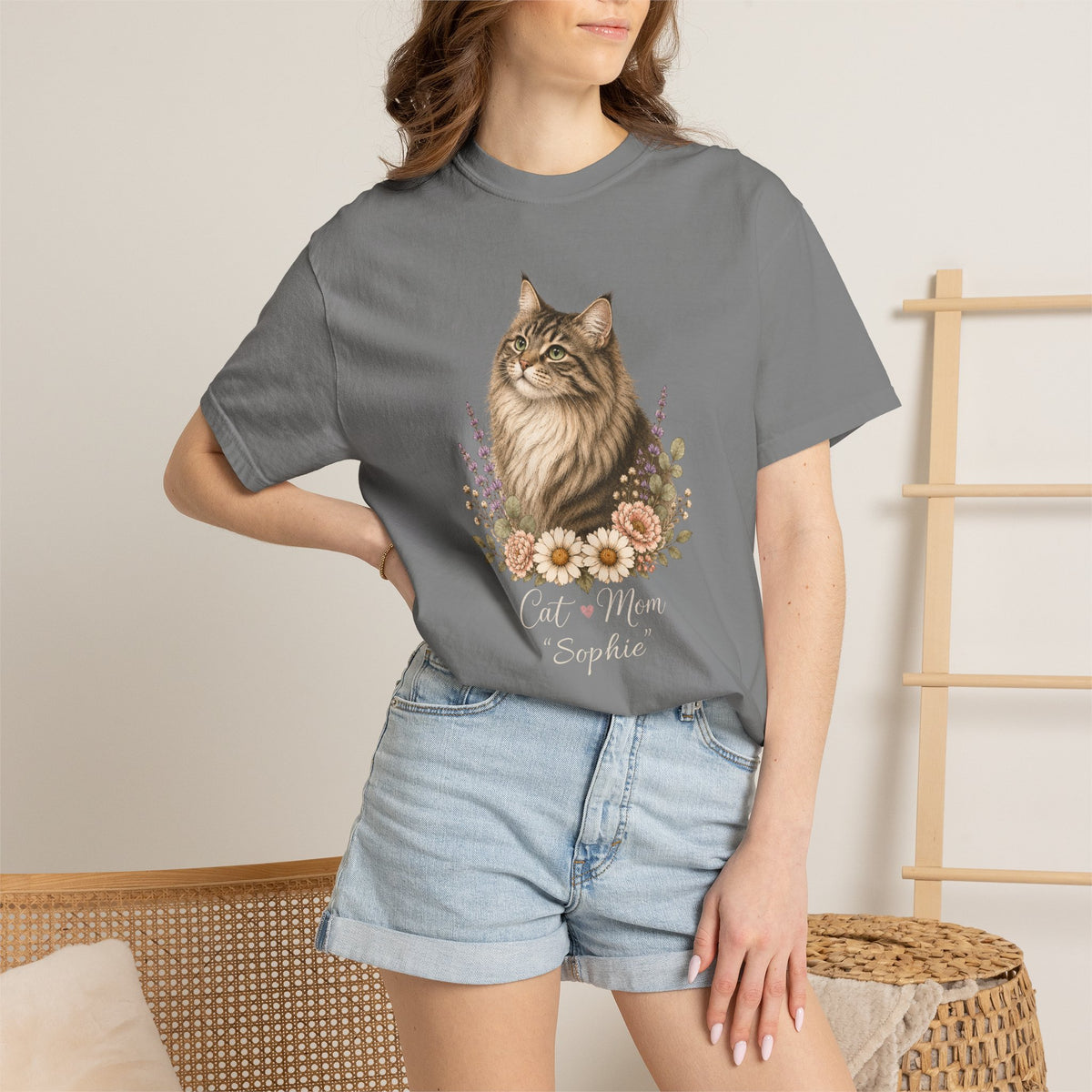 Personalized Norwegian Cat Mom Comfort Colors® T-Shirt